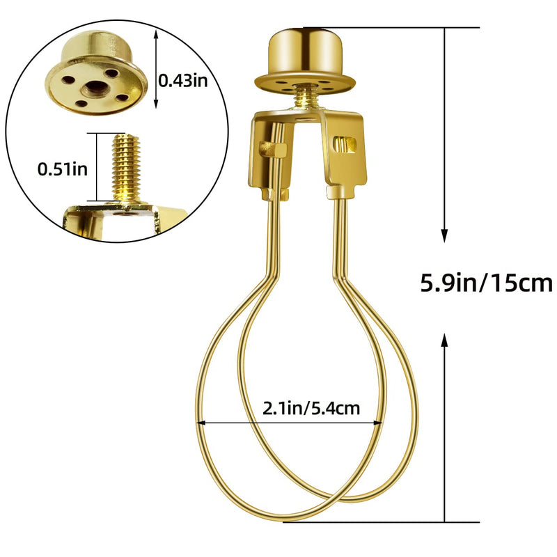  [AUSTRALIA] - Clip on Lampshade Adapter, Lamp Shade Light Bulb Clip Adapter Includes Finial and Lampshade Levellers, Lamp Shade Holder for Clip On Light Bulbs Attaching Finial DIY Lighting Accessories (1 Pcs, Gold)