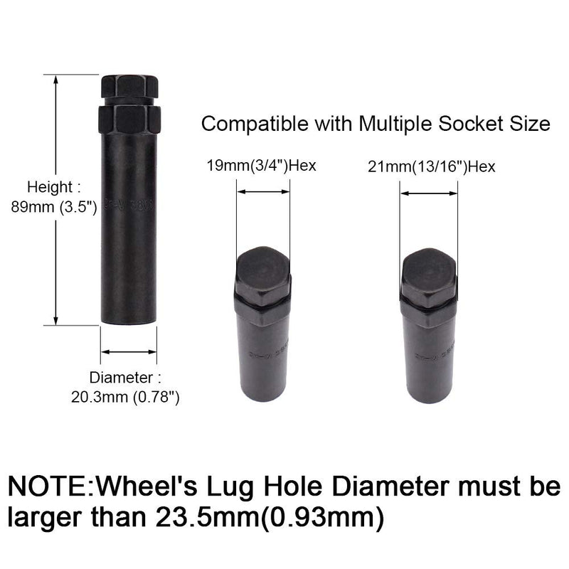 IRONTEK 6 Point Spline Tuner Socket Key Tool for Six-Spline Drive Socket Lug Nut Tool Key Replacement 17.6mm Inner Diameter Compatible with 19mm (3/4") & 21mm (13/16") Hex Lug Nuts 2 PCS - LeoForward Australia