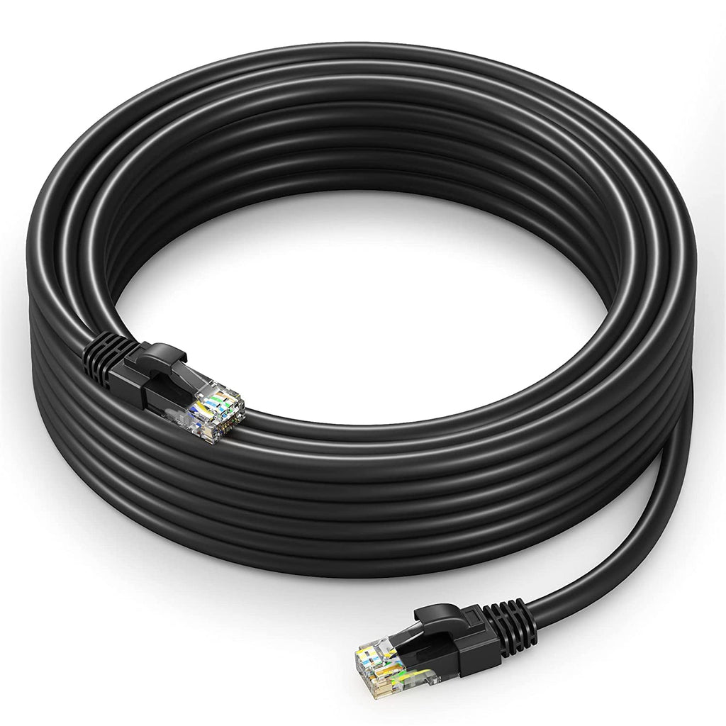  [AUSTRALIA] - Ethernet Cable 50 ft CAT6 High Speed Internet Network LAN Patch Cable Cord (50 feet, Black) 50 Feet