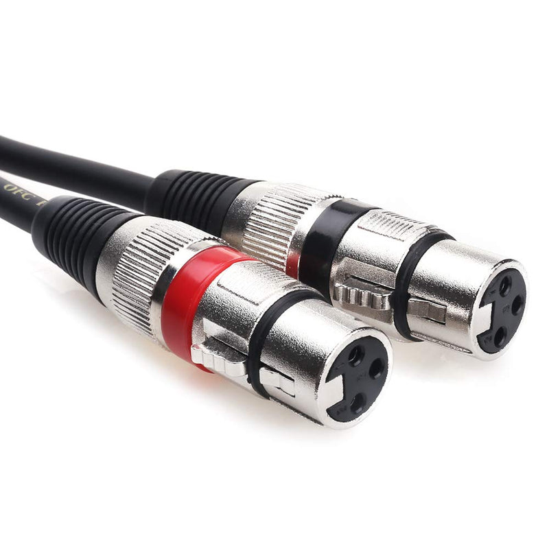  [AUSTRALIA] - TISINO Dual XLR to 3.5mm Stereo Mic Cable, 2 XLR Female to 1/8 Inch Mini Jack Y-Splitter Breakout Lead Microphone Cord - 3.3 feet