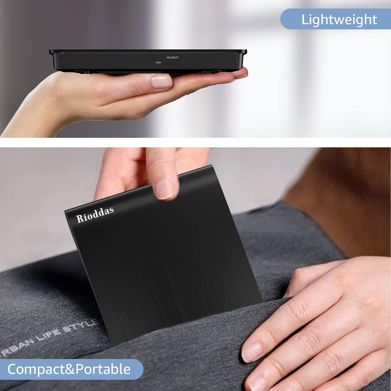  [AUSTRALIA] - Disk Duplicator External DVD Drive USB 3.0 Type C Portable CD DVD +/-RW Optical Drive Player DVD/CD ROM Burner Reader Writer Compatible with Laptop Desktop PC Windows Linux OS Apple Mac MacBook USB-A & USB-C