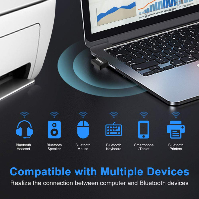 USB Bluetooth 5.0 Adapter for PC USB Dongle Adapter Compatible with PC Desktop and Computer with Windows 10 8.1 8 7 Vista XP - LeoForward Australia
