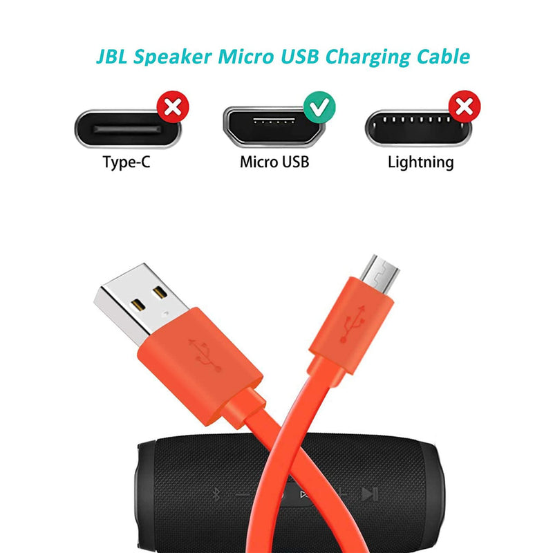  [AUSTRALIA] - Fast Power Charging Micor USB Charger Cable Cord Compatible with JBL Wireless Speaker JBL Flip 4 3 2 Charge 3 2 2+ Plus Clip 3 2 Pulse 3 2 GO GO2 Trip Bluetooth Speaker AC Adapter Power Supply Cable Micro USB