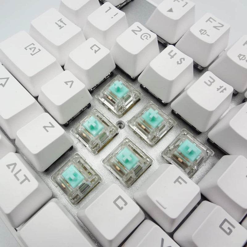  [AUSTRALIA] - ZugGear Linear Switches 62g Transparent Aqua Teal Switch with Gold-Plated Spring Smooth Creamy Green Stem 5 Pins Linear Keyswitch (DUROCK L2 Clear, 20pcs) L2 Creamy Green Clear 62g