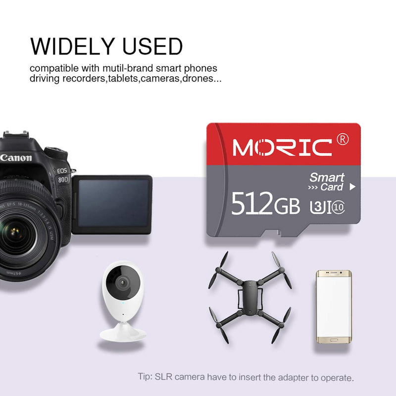  [AUSTRALIA] - 512GB Micro SD Card with Adapter Class 10 Flash Memory Card with Adapter for Smartphone,Tablet,Drone and Camera