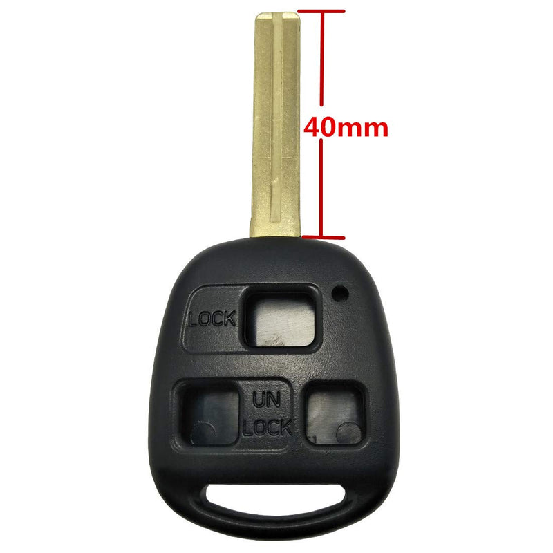 2 Pack for Lexus Key Fob Remote Shell Case Replacement Key Cover Remote Fob Housing Fits Lexus ES GS GX IS LS LX RX SC FCC ID: HYQ1512V HYQ12BBT - LeoForward Australia