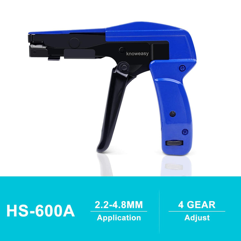  [AUSTRALIA] - Cable Tie Gun,Knoweasy Fastening Cable Tie Tool,Die-Cast Steel Flush Cut Zip Tie Gun with Steel Handle for Nylon Cable Tie,7 Inches Length Blue