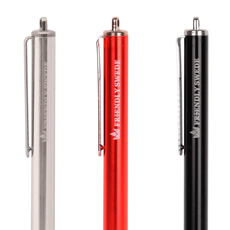 High Precision Stylus Pens for Touch Screens - 3pcs 5.5" Stylus Pen with Replaceable Thin-Tip - Universal Capacitive Styli + Replacement Tips, Lanyards + Cleaning Cloth by The Friendly Swede (Red/Black/Silver) Red/Black/Silver - LeoForward Australia