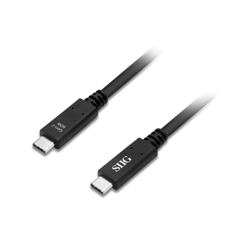  [AUSTRALIA] - SIIG USB 3.1 Type-C Gen 2 Cable 4K60Hz 60W PD 10Gbps Transfer Rate, USB-IF Certified Thunderbolt 3 Port Compatible for MacBook Pro and Other Type-C Devices, USB-C to USB-C - 3.3ft, Black