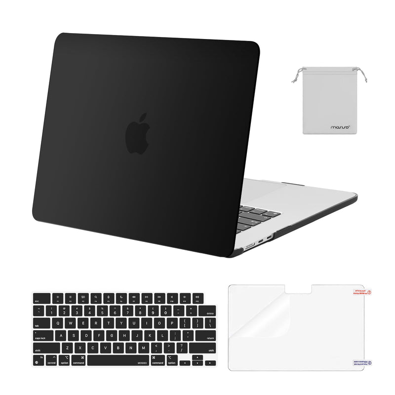  [AUSTRALIA] - MOSISO Compatible with MacBook Air 15 inch Case 2023 Release A2941 M2 Chip with Liquid Retina Display Touch ID, Plastic Hard Shell&Keyboard Cover&Screen Protector&Storage Bag, Black