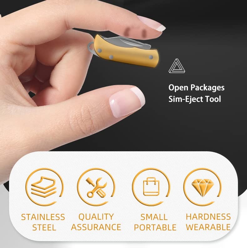  [AUSTRALIA] - Nsiucion SIM Card Eject Pin Sim Tray Removal Tool with Knife 2 in 1 on Key Chain Cut Express Box, for iPhone