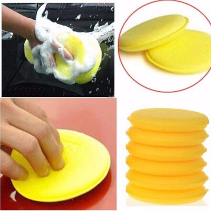  [AUSTRALIA] - VORCOOL 6pcs Wax Applicator Foam Sponge Polish Pad Ultra-soft Cleaning Tool for Clean Car Vehicle Auto Glass(Yellow)