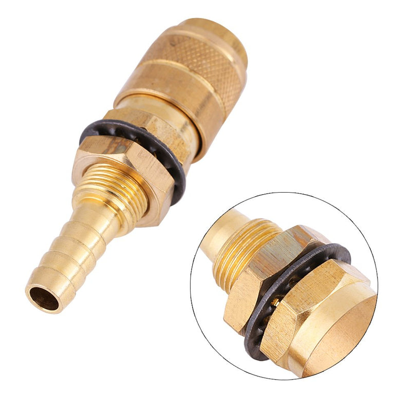  [AUSTRALIA] - Water Cooled & Gas Adapter Quick Brass Hose Connector Fitting For MIG TIG Welder Torch (Brass)