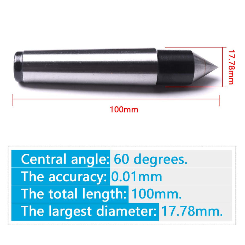  [AUSTRALIA] - Atoplee 1pc Taper Dead Center MT2# 60 Degree Point Morse Taper Lathes CNC Milling Lathes Tool,Hard Alloy MT2#