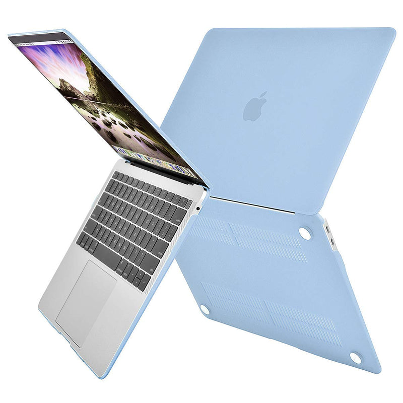  [AUSTRALIA] - MOSISO Compatible with MacBook Air 13 inch Case 2020 2019 2018 Release A2337 M1 A2179 A1932 Retina Display with Touch ID, Protective Plastic Hard Shell Case & Keyboard Cover Skin, Airy Blue