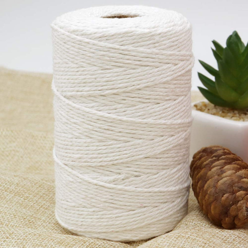  [AUSTRALIA] - 200M (218 Yard) 12-Ply Cotton Twine String,Cooking Kitchen Twine String Craft String Baker Twine for Tying Homemade Meat,Making Sausage,DIY Craft and Gardening Applications (Natural White) 1 Pcs