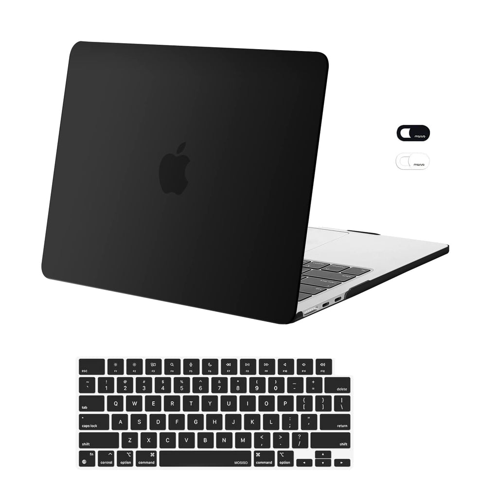  [AUSTRALIA] - MOSISO Compatible with MacBook Air 13.6 inch Case 2022 Release A2681 M2 Chip with Liquid Retina Display & Touch ID, Protective Plastic Hard Shell Case & Keyboard Cover & Webcam Cover, Black