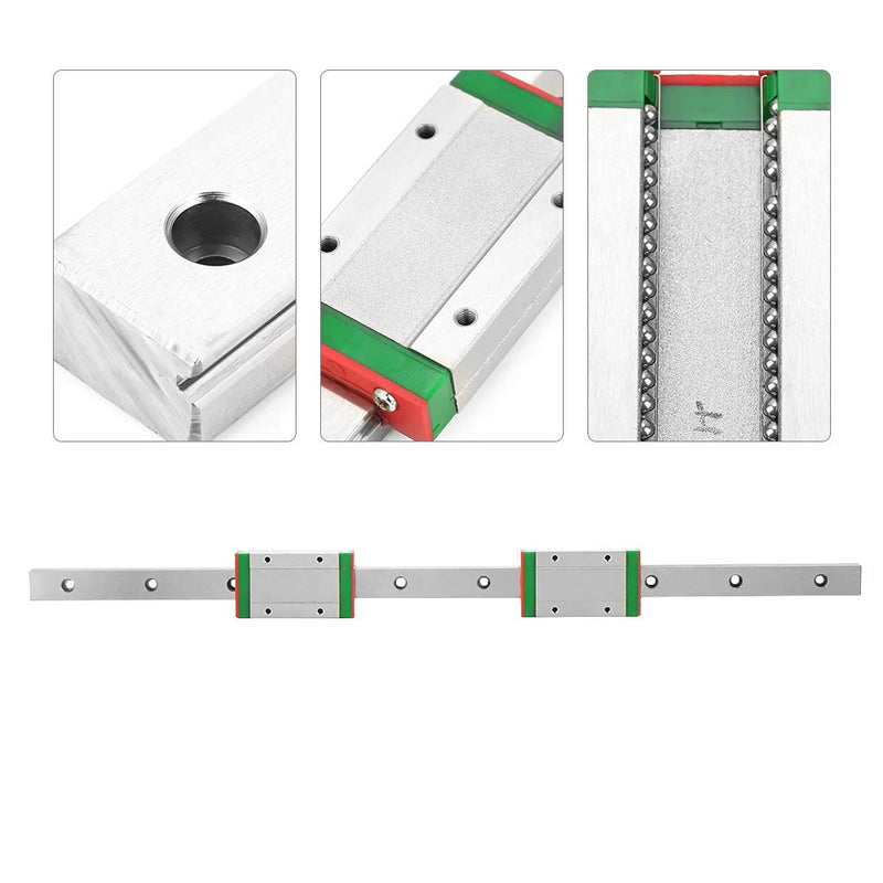  [AUSTRALIA] - Linear Rail Guide 400mm, LML15H Mini Bearing Steel Linear Sliding Guideway, with 2 Linear Guide Blocks, for Automatic Equipment, DIY 3D Printer, CNC Machine