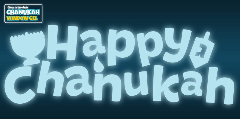  [AUSTRALIA] - Izzy 'n' Dizzy Hanukkah Window Gel Glow in The Dark - Hanukkah Décor - Holiday Party Decoration