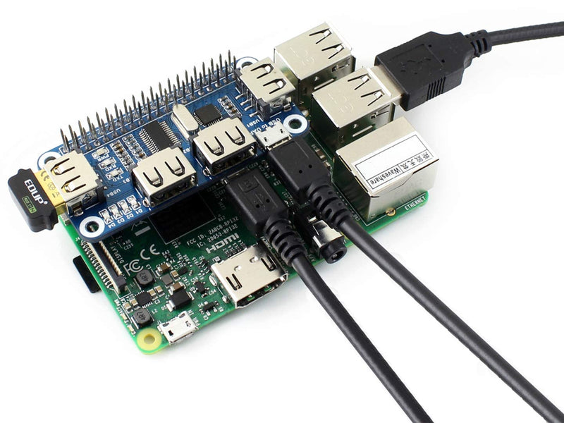  [AUSTRALIA] - 4-Port Raspberry Pi USB HUB HAT for Raspberry Pi 4B/3B+/3B/2B/B+/A+/Zero/Zero W, 4 USB Ports Compatible with USB2.0/1.1 Onboard USB to UART Onboard Multi Indicators