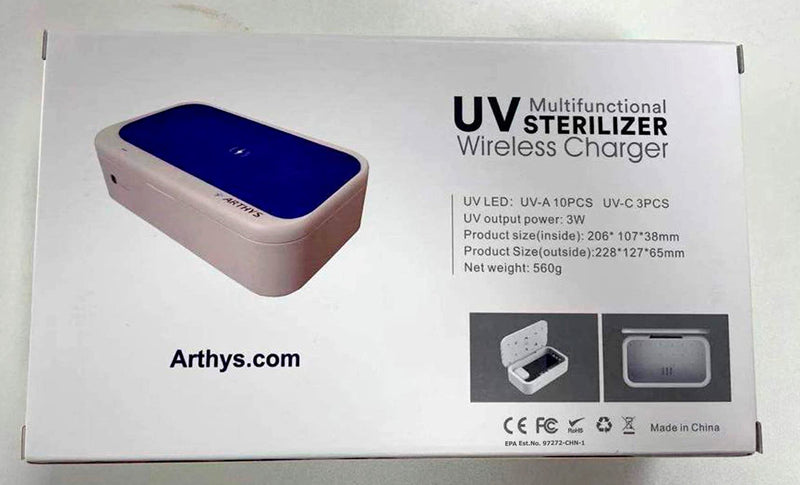  [AUSTRALIA] - UV Light Phone Sanitizer with Fast Wireless Charger | Cell Phone Sterilizer | UVC Cleaning Portable Box for Smartphones, Makeup Tools, Credit Cards, Keys, Glasses | Disinfector EPA: 97272-CHN-1