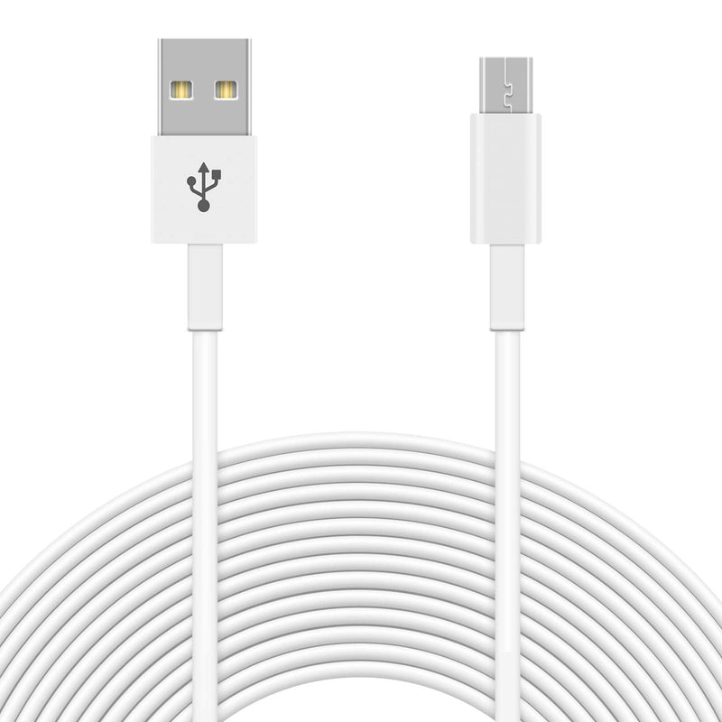  [AUSTRALIA] - FASTSNAIL 16.4FT Power Extension Cable for WyzeCam/WyzeCam V3/ WyzeCam Pan/Wyze Cam Pan V2/ KasaCam/NestCam Indoor/Yi Cam/Furbo Dog,USB to Micro USB Charging and Data Sync Cord White