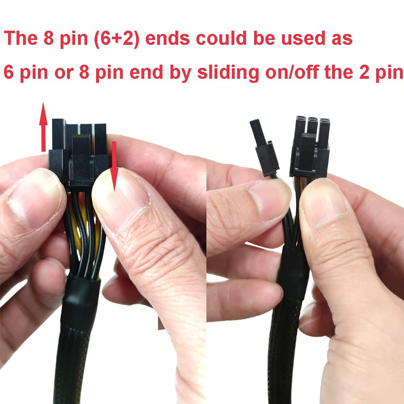  [AUSTRALIA] - COMeap GPU VGA PCIe 8 Pin Female to Dual 2X 8 Pin (6+2) Male PCI Express Power Adapter Braided Y-Splitter Extension Cable 9-inch(23cm) Sleeved x1pcs
