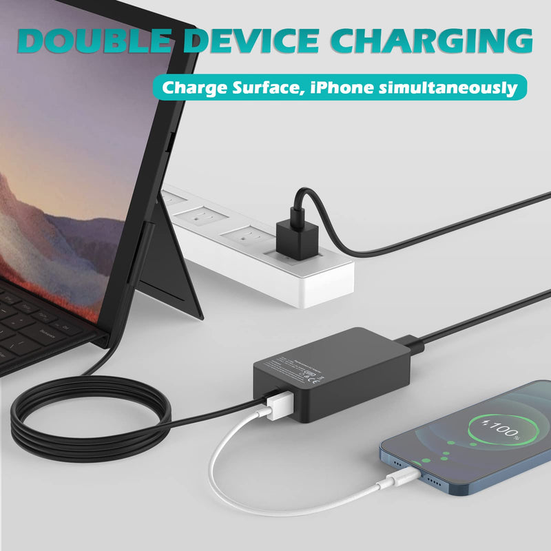  [AUSTRALIA] - Surface Pro Charger, 65W Laptop Charger for Microsoft Surface Pro 8 X 7 6 5 4 3, Surface Laptop Studio/Go/4/3/2/1, Surface Go, Book 3/2/1, Windows Surface Charger