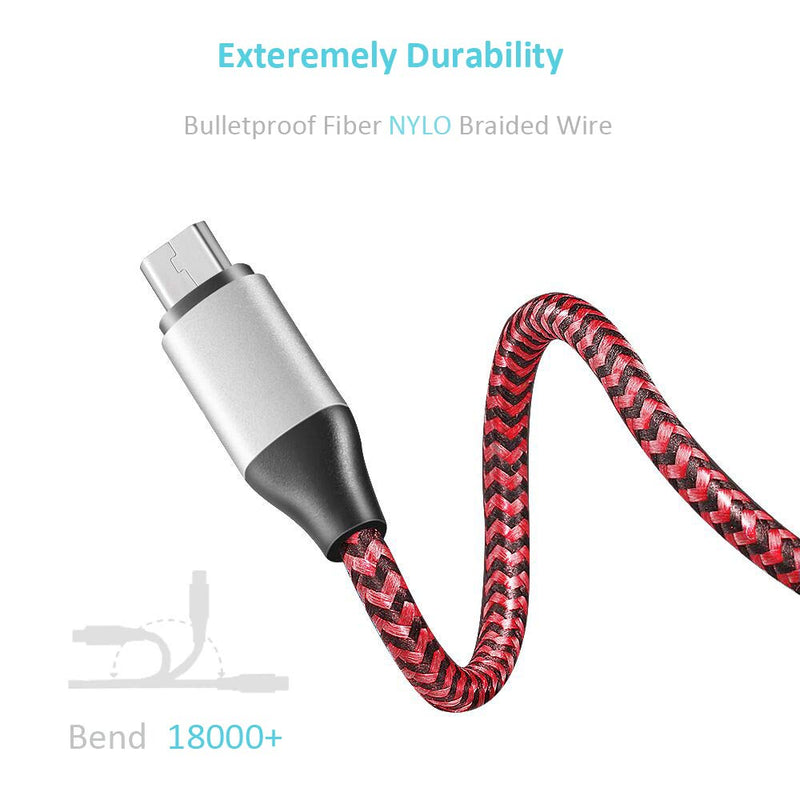  [AUSTRALIA] - [2 PCS]USB Micro Cable, 5Ft Charging Cord for Samsung Galaxy Tab A E S2 Tab 3 4 Tab A 10.1 9.7 8.0 7.0 SM-T280 / 350/377 / 530/580 Tablet, S7 S6 J7 J3 Nylon Braided Charger Cord