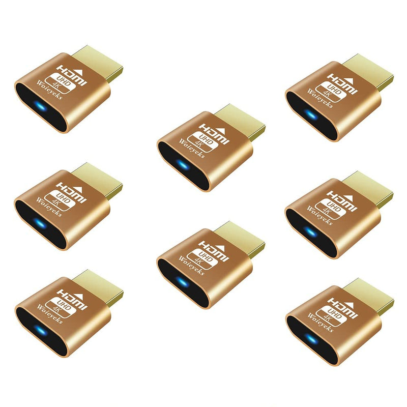  [AUSTRALIA] - 4K HDMI Dummy Plug,Headless Ghost Virtual Display Emulator,Virtual Display Adapter for Ethereum ETH ZEC BTC Mining (UHD 3840x2160@60hz) 8 Pack