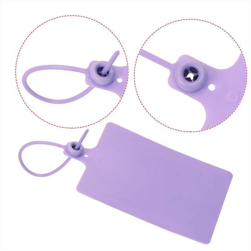  [AUSTRALIA] - Mini Skater 10Pcs Large Plastic Label Tags Self Locking Nylon Writable Marker Ties Pull-Tight Security Seals Luggage Identification Tags Cable Cord Organizing Consignment Tags,(Purple)