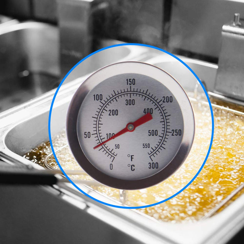  [AUSTRALIA] - Oil Thermometer for Deep Frying - 150 mm Stainless Steel Deep Fry Thermometer Complete with Pan Clip