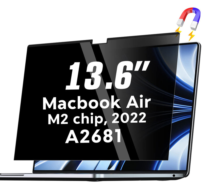  [AUSTRALIA] - Magnetic MacBook Air 13.6 inch Privacy Screen M2 2022,Macbook Air Privacy Screen Protector for MacBook Air 13.6" A2681 M2 2022, Anti Spy/Eye Protection/Bubble Free/Easy On/Off for Macbook Air 13.6 " M2 2022