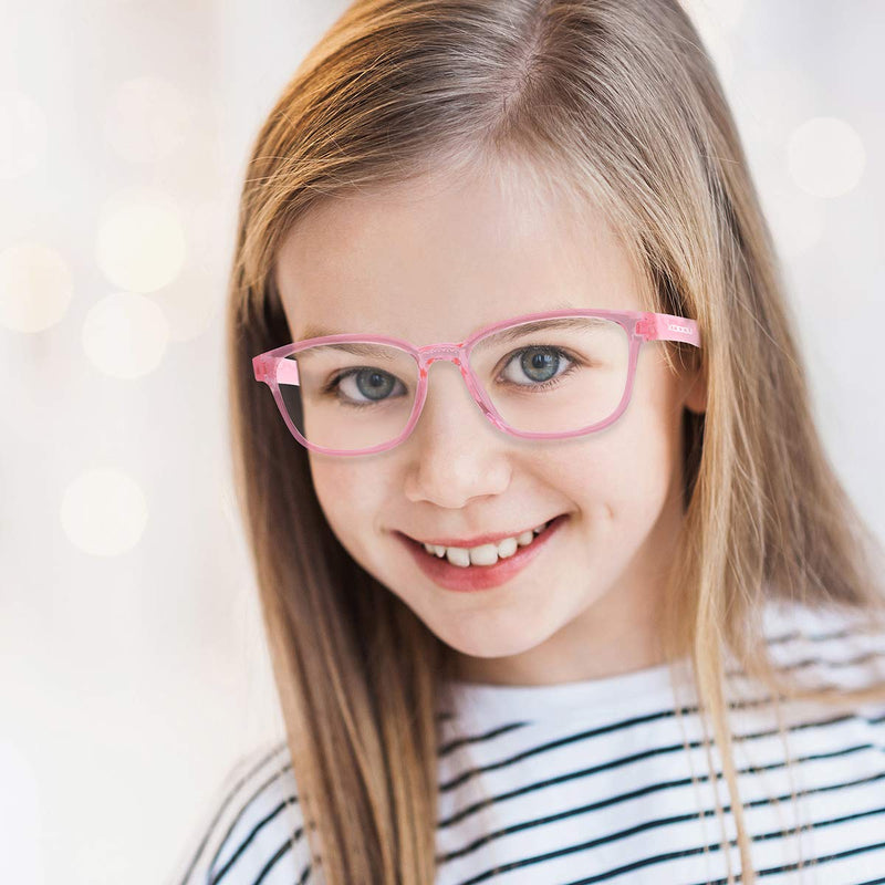 KDDOU 2 Pack Kids Blue Light Blocking Glasses for Girls & Boys Age 3-12, Ease Digital Eye Strain, Headache & Blurry Vision Pink,purple - LeoForward Australia