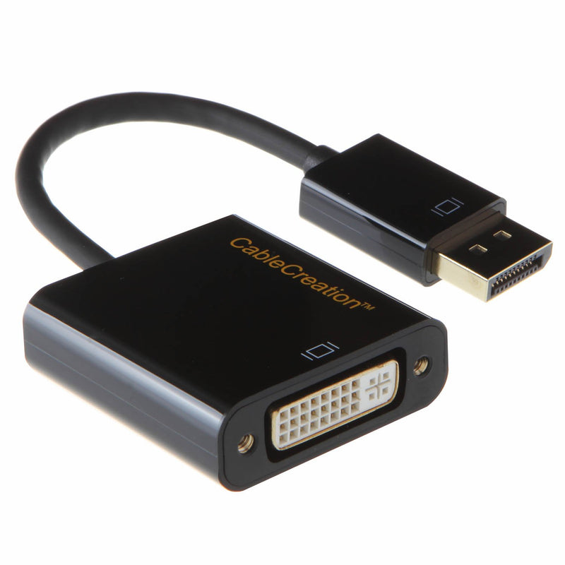 DisplayPort to DVI Adapter, CableCreation DP to DVI Adapter, DP Male to DVI Female Cable with Built in IC Chipset, Compatible with Dell, Lenovo, HP, etc,. Black Color Passive - LeoForward Australia