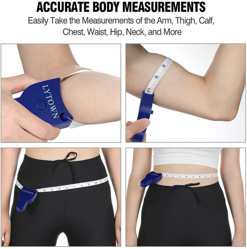  [AUSTRALIA] - Body Tape Measure 60 Inch (150cm) - Retractable Measuring Tape for Body Accurate Way to Track Weight Loss Muscle Gain by One Hand, Easy Body Tape Measure 3 Piece