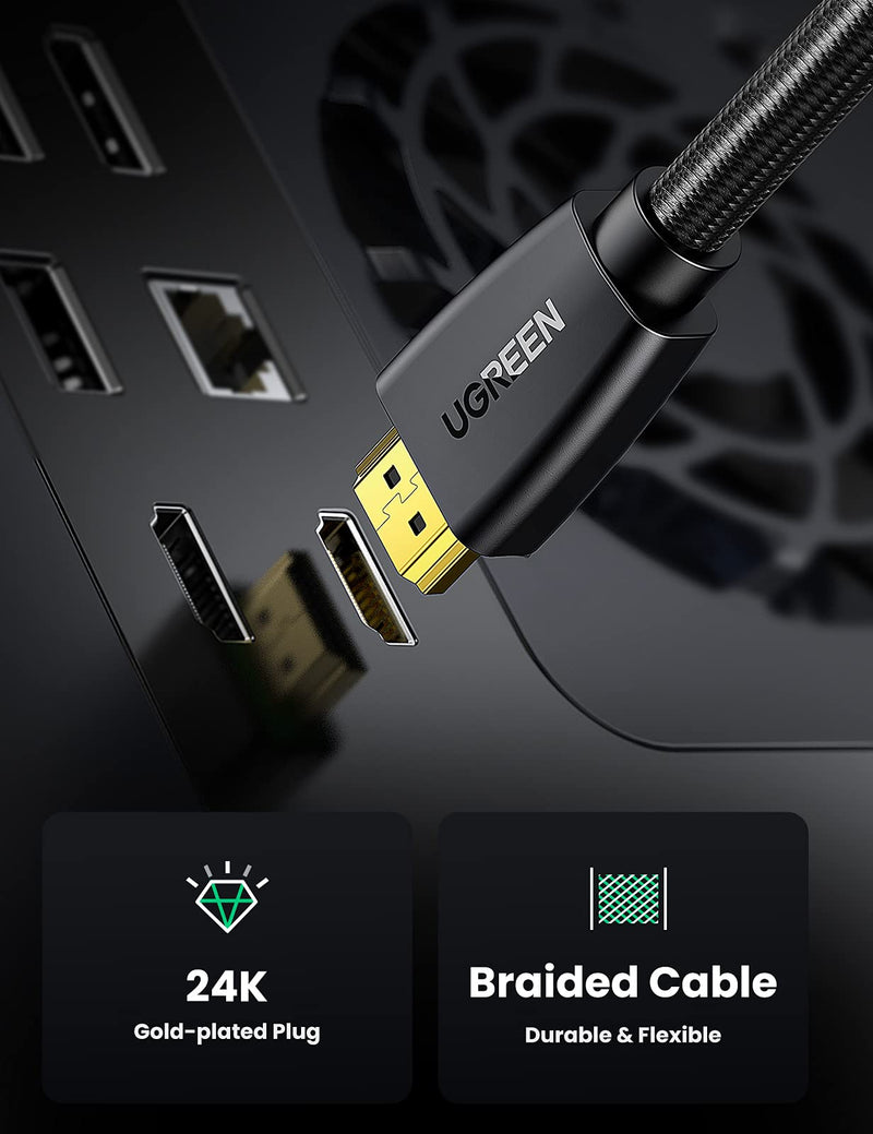 UGREEN HDMI Cable 4K Braided High Speed HDMI Cord 18Gbps with Ethernet Support 4K 60HZ Compatible for UHD TV Monitor Computer Xbox 360 PS5 PS4 Blu-ray and More 6FT - LeoForward Australia