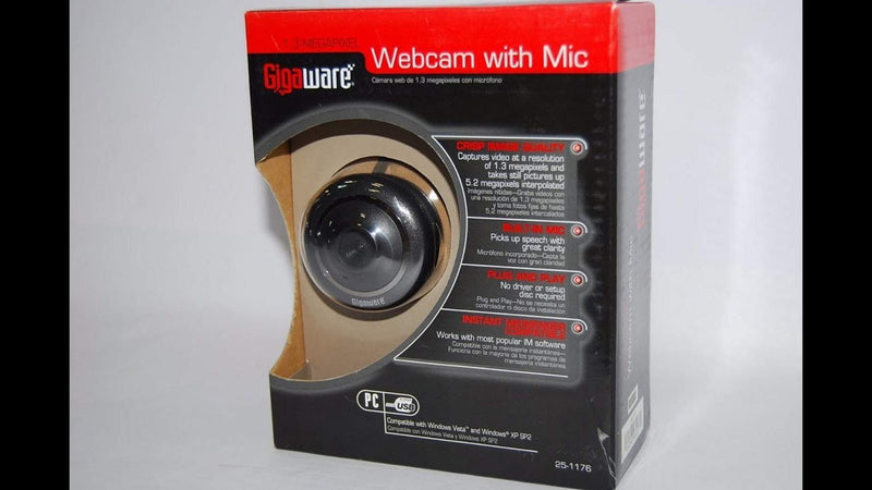  [AUSTRALIA] - Gigaware 1.3MP Webcam with Microphone (Grey)