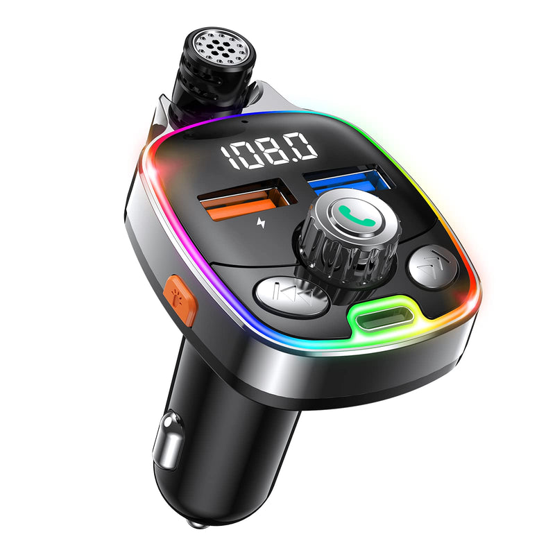  [AUSTRALIA] - Criacr (Upgraded Version) Bluetooth FM Transmitter for Car, Wireless Bluetooth FM Transmitter Radio Dual-Port QC3.0+PD 18W Fast Charger with Hands-Free Calling for All Smartphones
