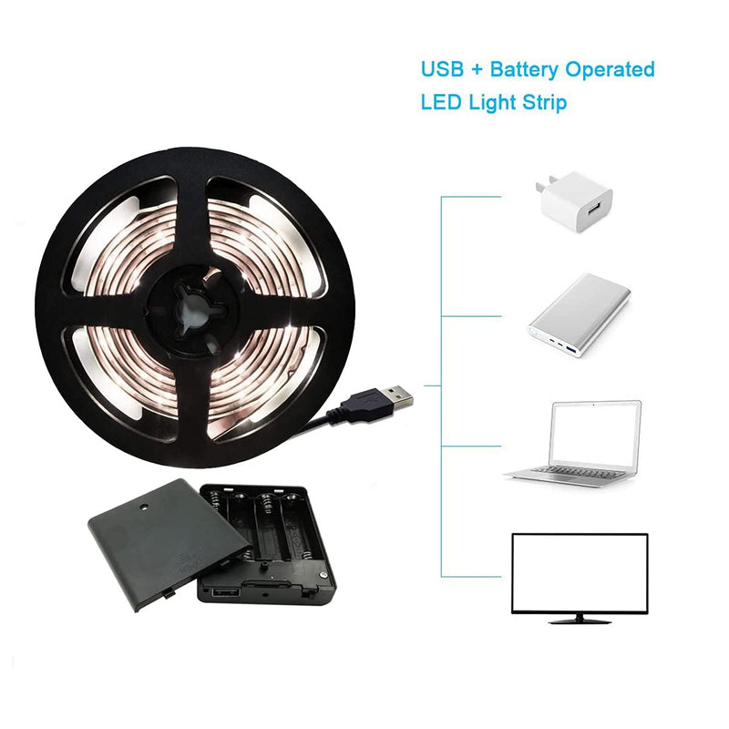  [AUSTRALIA] - 111111 Battery-Powered LED Strips 5V Cool White USB LED Strip kit ，Umbrella Pole Light for Patio Umbrellas,Camping Tents or Indoor Use (1m), a-12 1m