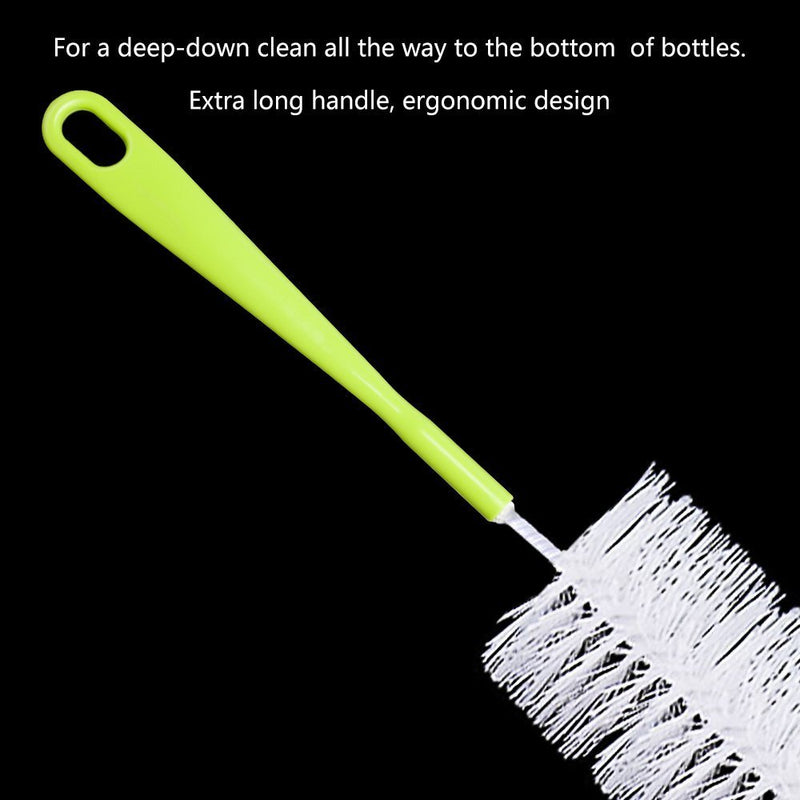 LiKee Long Bottle Cleaning Brush 18" Extra Long x 2.17" Extra Wide Cleaner for Washing Decanter, Thermos, Water Bottle Brush Washer Green - LeoForward Australia