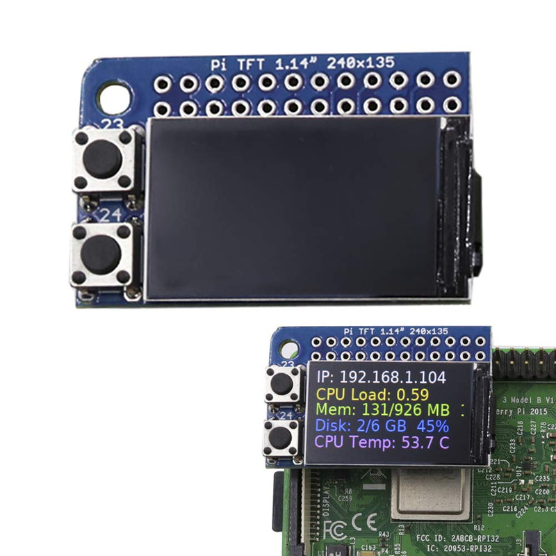  [AUSTRALIA] - DIYmall Mini PiTFT 1.14” LCD Display 135x240 Color TFT Add-on for Raspberry Pi 3.3V SPI ST7789