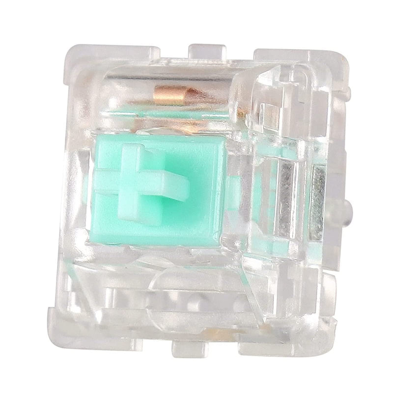  [AUSTRALIA] - ZugGear Linear Switches 62g Transparent Aqua Teal Switch with Gold-Plated Spring Smooth Creamy Green Stem 5 Pins Linear Keyswitch (DUROCK L2 Clear, 20pcs) L2 Creamy Green Clear 62g