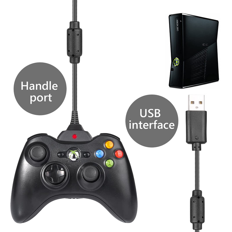  [AUSTRALIA] - Wireless Controller USB Charging Cable Charger Compatible with Microsoft Xbox360 / Xbox 360 Slim Wireless Game Controllers Charge and Play Kit, Black