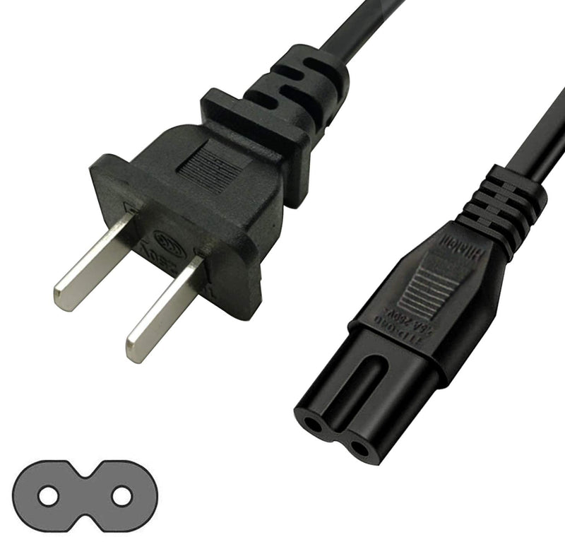  [AUSTRALIA] - 6Ft 2 Prong AC Power Cord Cable for Samsung LG TCL Sony Toshiba JVC HP Asus Acer Epson UN65KS8000FXZA UN40J5200AFXZA 43UH6100 Laptop Charger LED LCD Monitor TV Supply line 2 Prong Power Cord