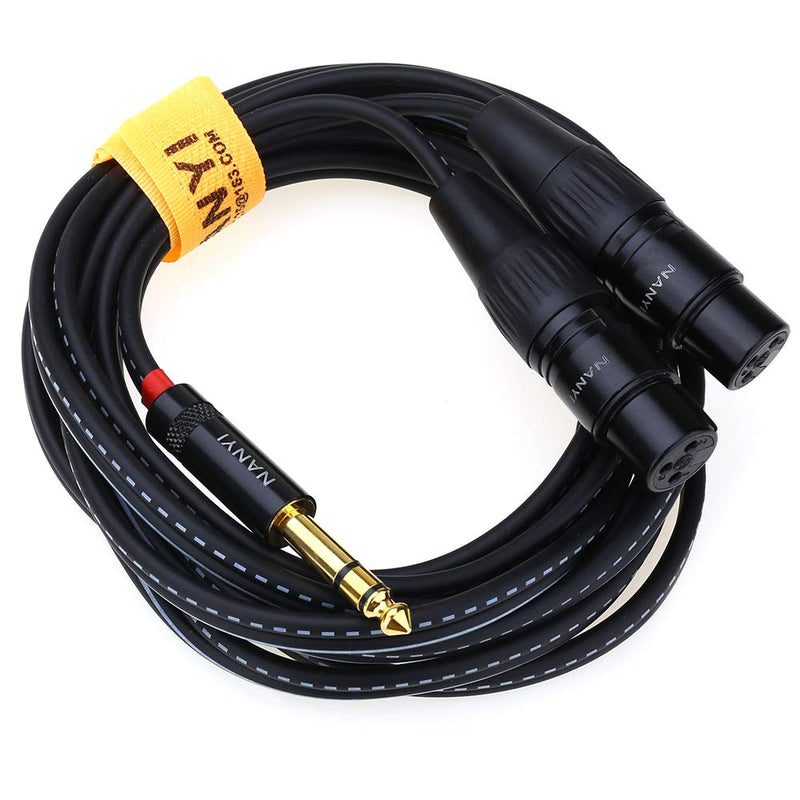  [AUSTRALIA] - NANYI 1/4" To 2XLR microphone splitter audio Cables TRS Stereo Male to Two XLR Male Interconnect Audio Microphone Cable, Y Splitter Adapter Cable 3M (10FT) 1/4" to Dual XLR Female - 10Feet