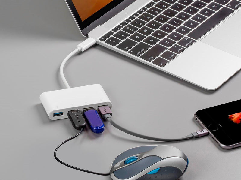 Monoprice USB-C VGA Multiport Adapter - White, With USB 3.0 Connectivity & Mirror Display Resolutions Up To 1080p @ 60hz - Select Series - LeoForward Australia