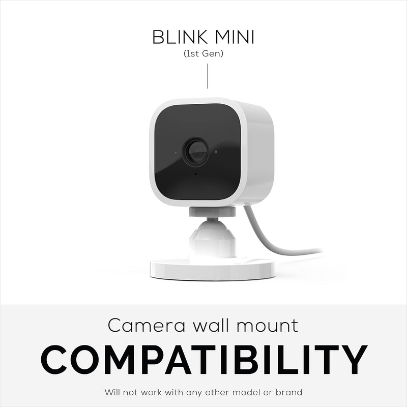  [AUSTRALIA] - Adhesive Wall Mount for Blink Mini Camera, 2 Pack, No Hassle Holder, Strong 3M VHB Tape, No Screws, No Mess Install, Bracket Stand (White) by Brainwavz White