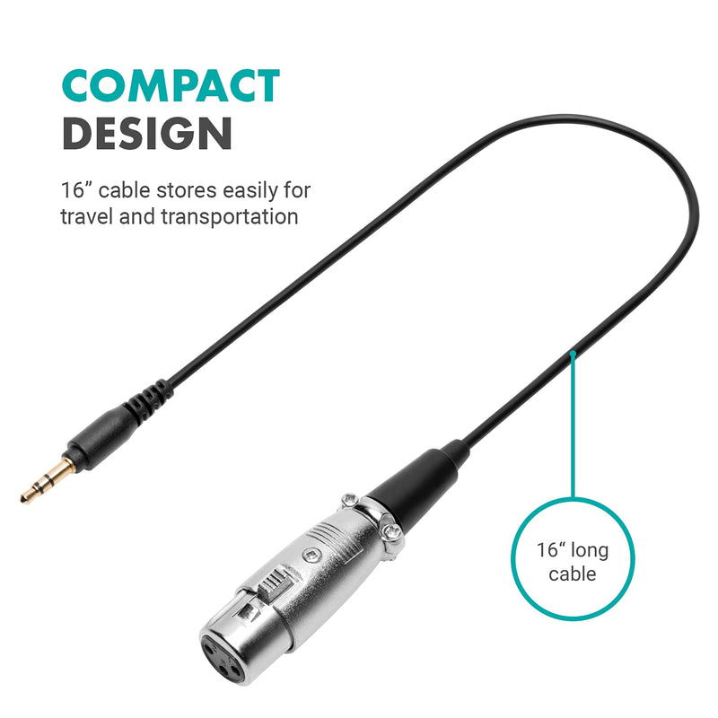  [AUSTRALIA] - Movo TCB6 Female XLR to Male 3.5mm TRS Cable - XLR to 3.5mm Adapter for XLR Board and XLR Amp - Use Stereo to XLR Cable Adapter with Mixer Cables, Mic Input Cable, DJ Audio Cables, XLR Headphone Cable