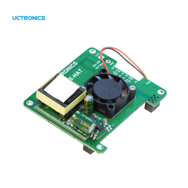  [AUSTRALIA] - UCTRONICS PoE+ HAT for Raspberry Pi 4B, 802.3at Power Over Ethernet Expansion Board for Raspberry Pi 4 B 3 B+, with Cooling Fan